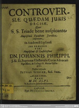 Controversiae quaedam juris decisae