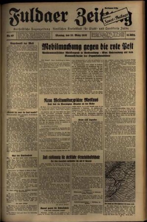 Ausgabe vom Montag, den 22. März 1937.