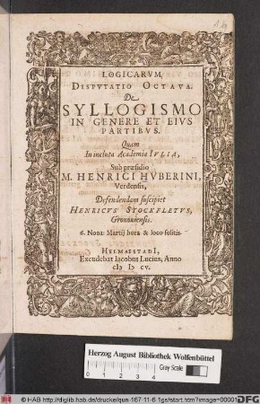 Logicarum Disputatio Octava. De Syllogismo In Genere Et Eius Partibus