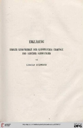 Erklärung einiger Kunstwerke der kaiserlichen Ermitage und anderer Sammlungen