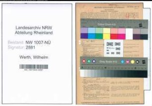 Entnazifizierung Wilhelm Werth , geb. 02.08.1891 (Installateur)