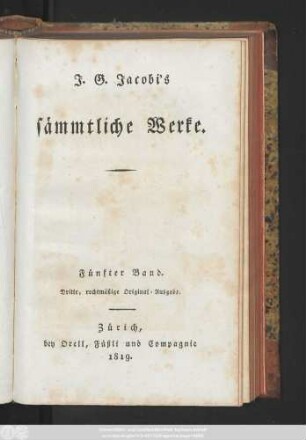 Bd. 5: J. G. Jacobi's sämmtliche Werke