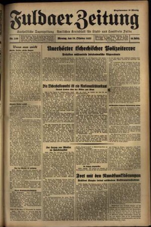 Ausgabe vom Montag, den 18. Oktober 1937.
