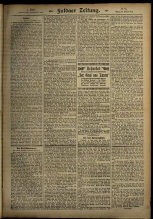 Zweite Ausgabe vom Montag, den 20. Januar 1913.
