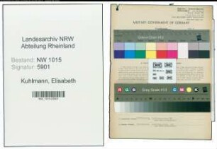 Entnazifizierung Elisabeth Kuhlmann , geb. 16.08.1899 (Kauffrau)