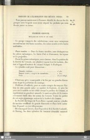 Premier Groupe. Moulages En Fonte Et En Acier