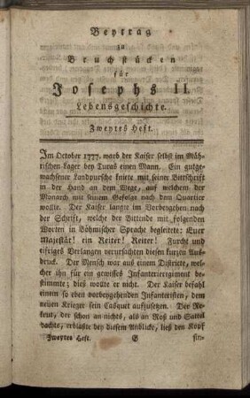 Zweytes Heft.
