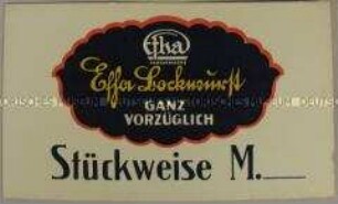 Preisschild für Bockwurst