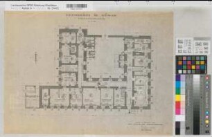 Rüthen (Rüthen) Amtsgericht Grundriß Erdgeschoß 1954 1 : 100 41,5 x 57 Pause Staatshochbauamt Soest