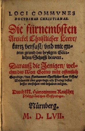 Loci communes doctrinae christianae