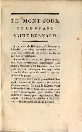 Le Mont-Joux ou le Mont-Bernard