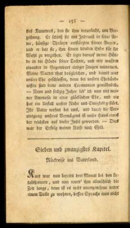 Sieben und zwanzigstes Kapitel. Rückreise ins Vaterland.