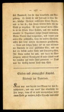 Sieben und zwanzigstes Kapitel. Rückreise ins Vaterland.