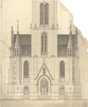 Schmidt, Heinrich von; Kaiserslautern; Marienkirche - Aufriss