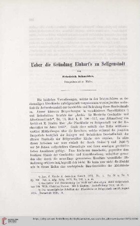 12: Ueber die Gründung Einhart's zu Seligenstadt