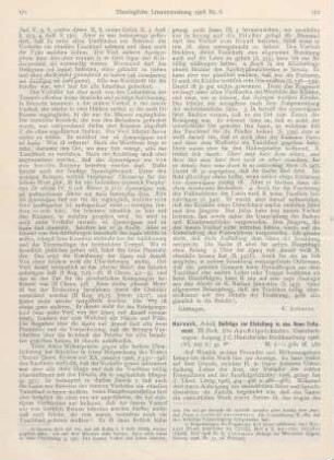 172-176 [Rezension] Harnack, Adolf, Beiträge zur Einleitung in das Neue Testament. III. Die Apostelgeschichte. Untersuchungen