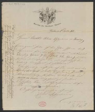 Brief an B. Schott's Söhne : 01.12.1843