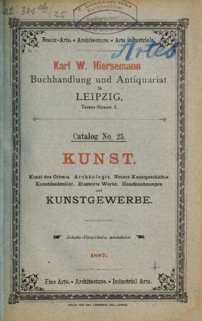 Katalog. 25. 1887