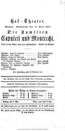 Die Familien Capuleti und Montecchi