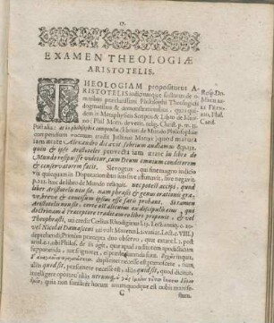 Examen Theologiæ Aristotelis.