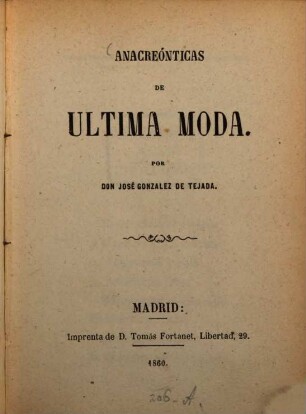Anacreónticas de ultima moda
