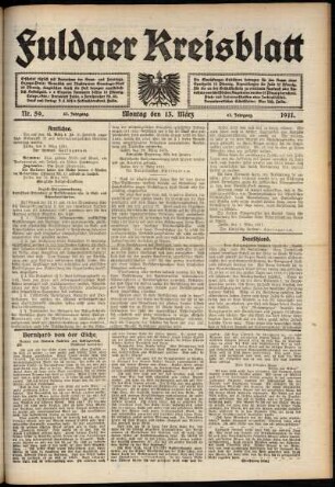 Ausgabe vom Montag, den 13. März 1911.