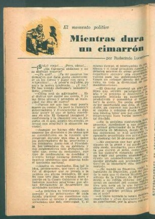 Mientras dura un cimarrón : El momento político
