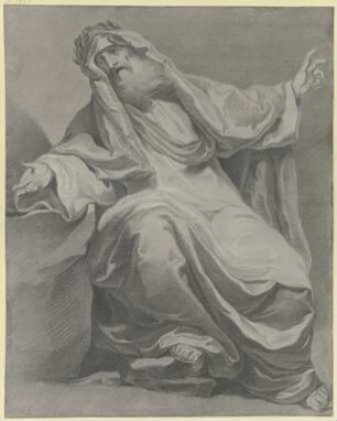 Gewandfigur mit einem Lorbeerkranz