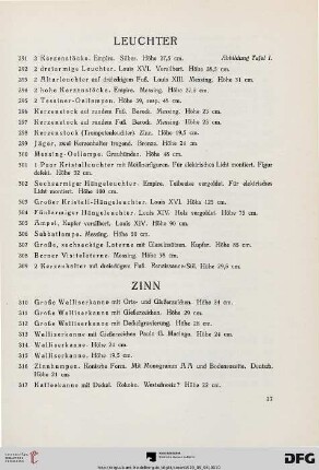 Zinn (Nr. 310-325)