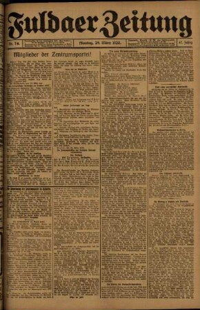 Ausgabe vom Montag, den 29. März 1920.