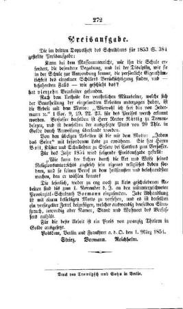 Preisaufgabe