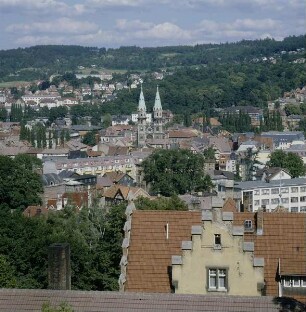Meiningen. Stadtkern von Westen