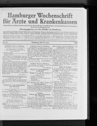 Leipziger Verband der Ärzte Deutschlands Gau Hamburg