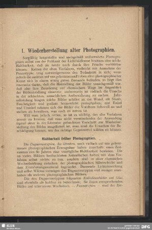 Haltbarkeit früher Photographien