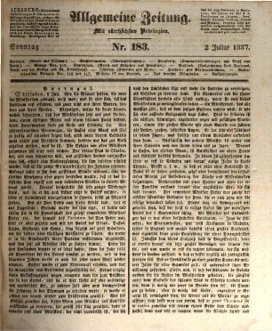 Allgemeine Zeitung. 1837, Nr. 182 - 273 = 7 - 9