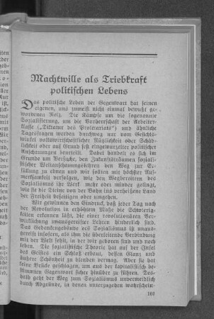 Machtwille als Triebkraft politischen Lebens