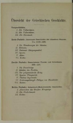 Übersicht der Griechischen Geschichte