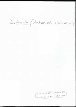 Lindeck, [Anton] z. Zt. Paris, an Wichert