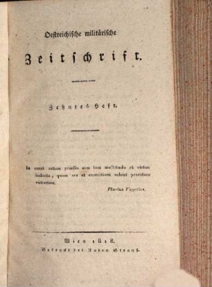 Oestreichische militärische Zeitschrift. 1818,4, 1818, 4