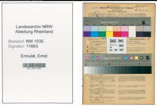Entnazifizierung Ernst Ennulat , geb. 29.03.1901 (Bergmann)