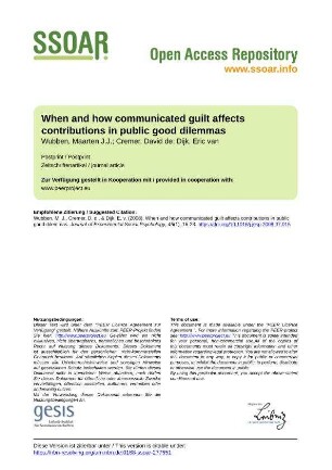 When and how communicated guilt affects contributions in public good dilemmas
