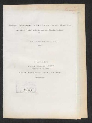 1932/33: Bericht ... - 1932/33
