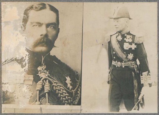 Der englische Kriegsminister Lord Kitchener, rechts der neue Chef der britischen Admiralität, Henry B. Jackson