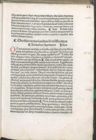 Qualiter tentationibus sit restistendum Articulus septimus Jesus