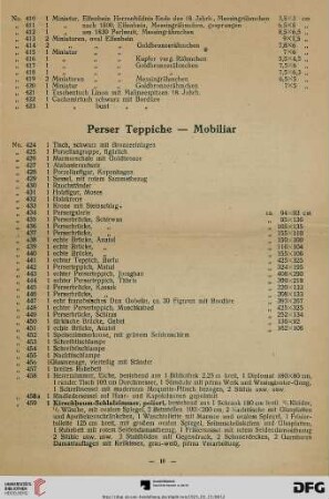 Perser Teppiche-Mobiliar (Nr. 424-528)