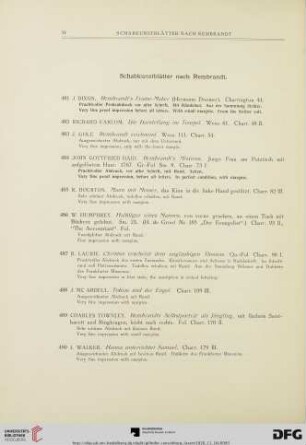 Schabkunstblätter nach Rembrandt (Nr. 481-618)