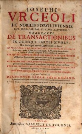 Tractatus de Transactionibus