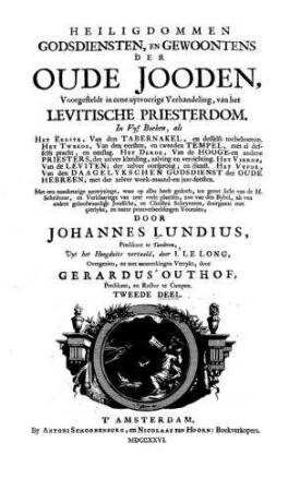 In: Heiligdommen, godsdiensten, en gewoontens der oude jooden ; Band 1