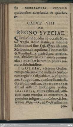 Caput VIII. De Regno Sveciae