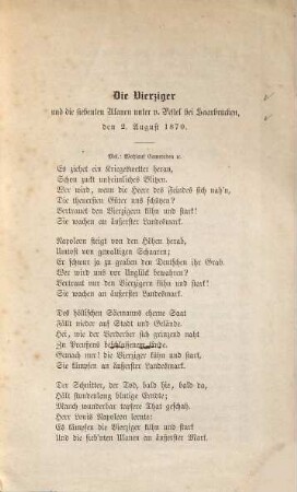 Lieder und Gedichte aus den Kriegsmonaten August 1870 bis Januar 1871 : herausgegeben zum Besten der Verwundeten in den Lazarethen zu Gotha und Langensalza